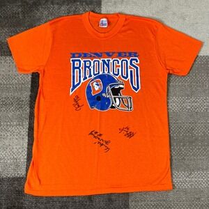 Vintage Denver Broncos NFL T Shirt Orange Men XL Football Late 80s Single Stitch